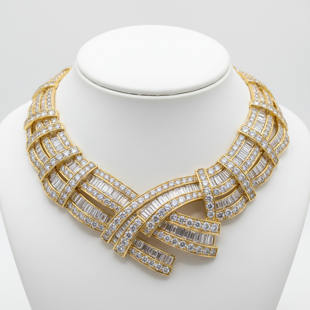Luxury Gold Diamond Necklace