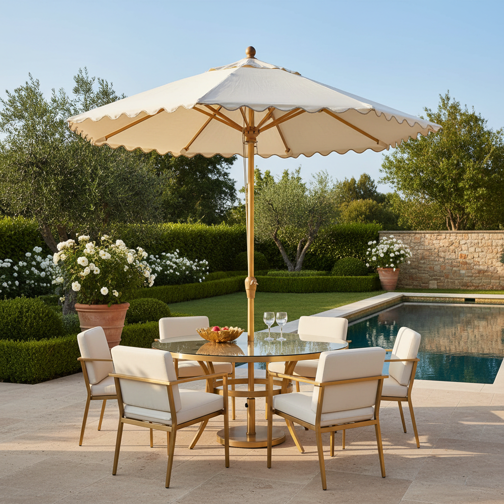 Premium luxury patio umbrella in elegant outdoor setting