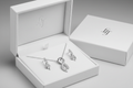 Luxury sterling silver necklace and earrings gift set for women