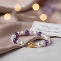 Pearl amethyst rose quartz bracelet