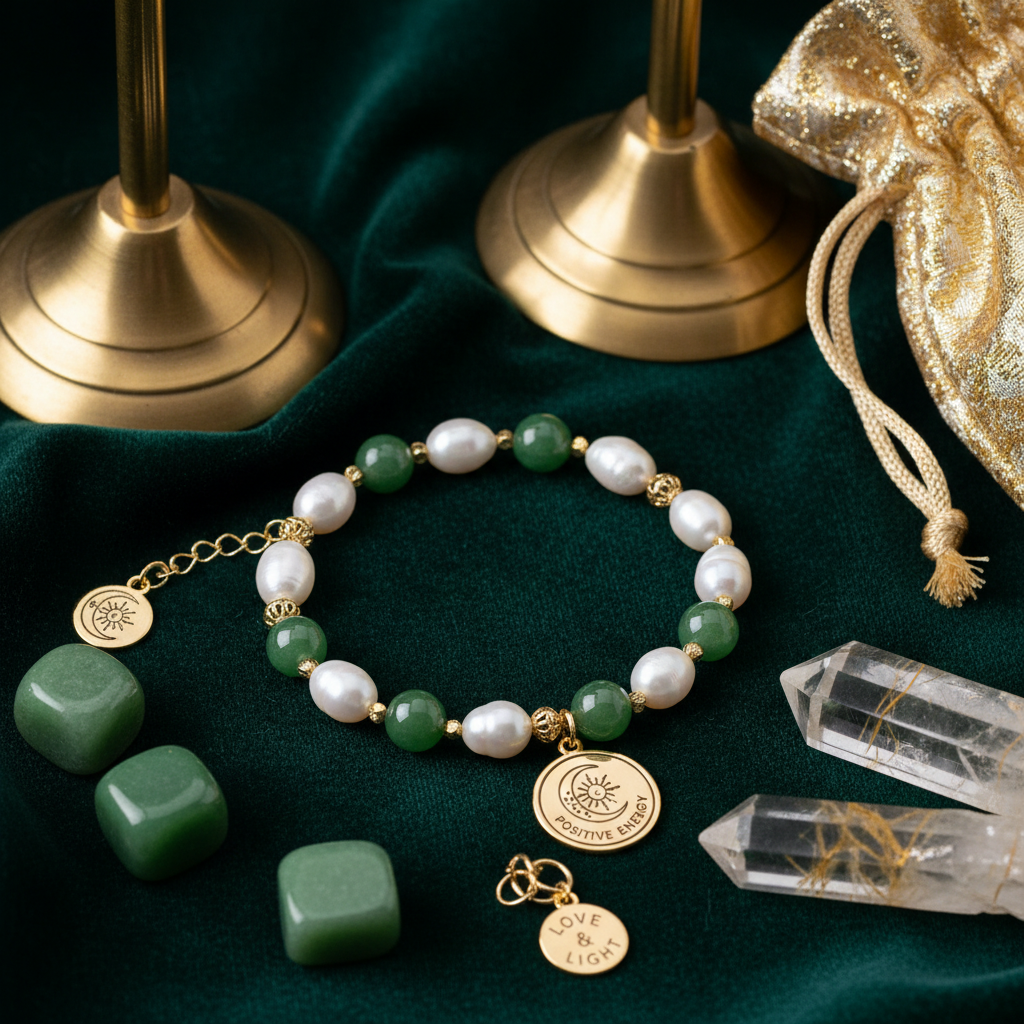 Pearl jade quartz bracelet