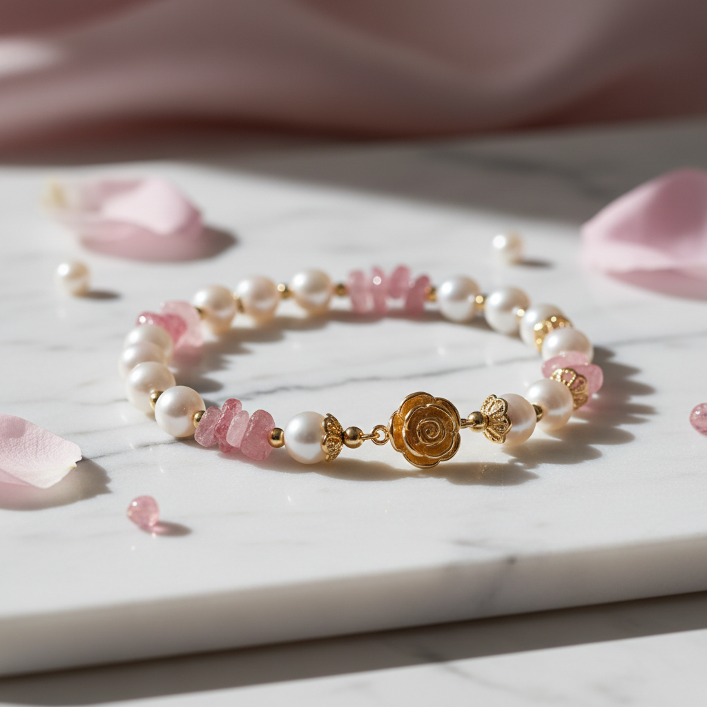 Pink pearl bracelet