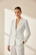 White Linen Blazer